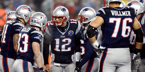 New England Patriots Football Team Huddle